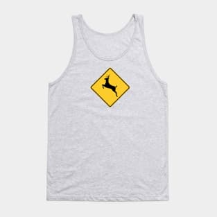 Deer Crossing Road Sign Tank Top